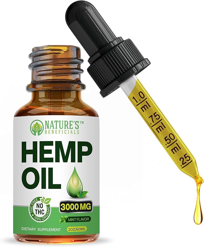 Amazon.com: NATURE'S BENEFICIALS Organic Hemp Oil Extract Drops 3000mg - Ultra Premium, Soothes Discomfort, Joint Support, Sleep Aid, Omega Fatty Acids 3 6 9, Non-GMO : Health & Household